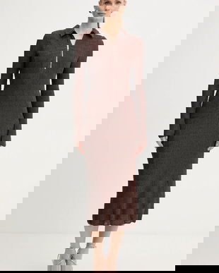 Marella rochie culoarea maro, maxi, mulată, 2523626014200