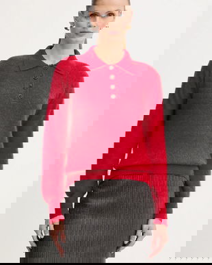 Marella pulover din amestec de lână culoarea roșu, 2523366374200