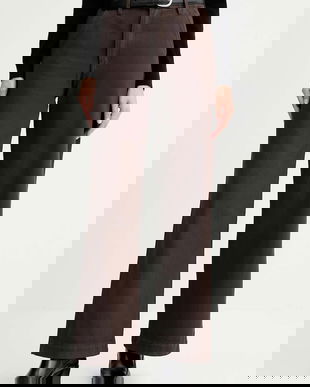 G-Star pantaloni de bumbac culoarea maro, lat, high waist, D26432.E078