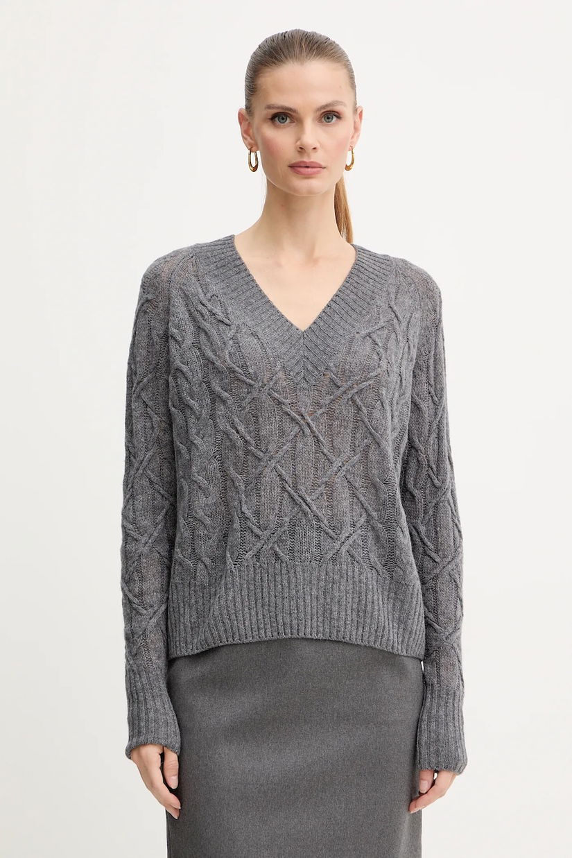 Ermanno Scervino pulover de lână culoarea gri, light, D474M501DGE