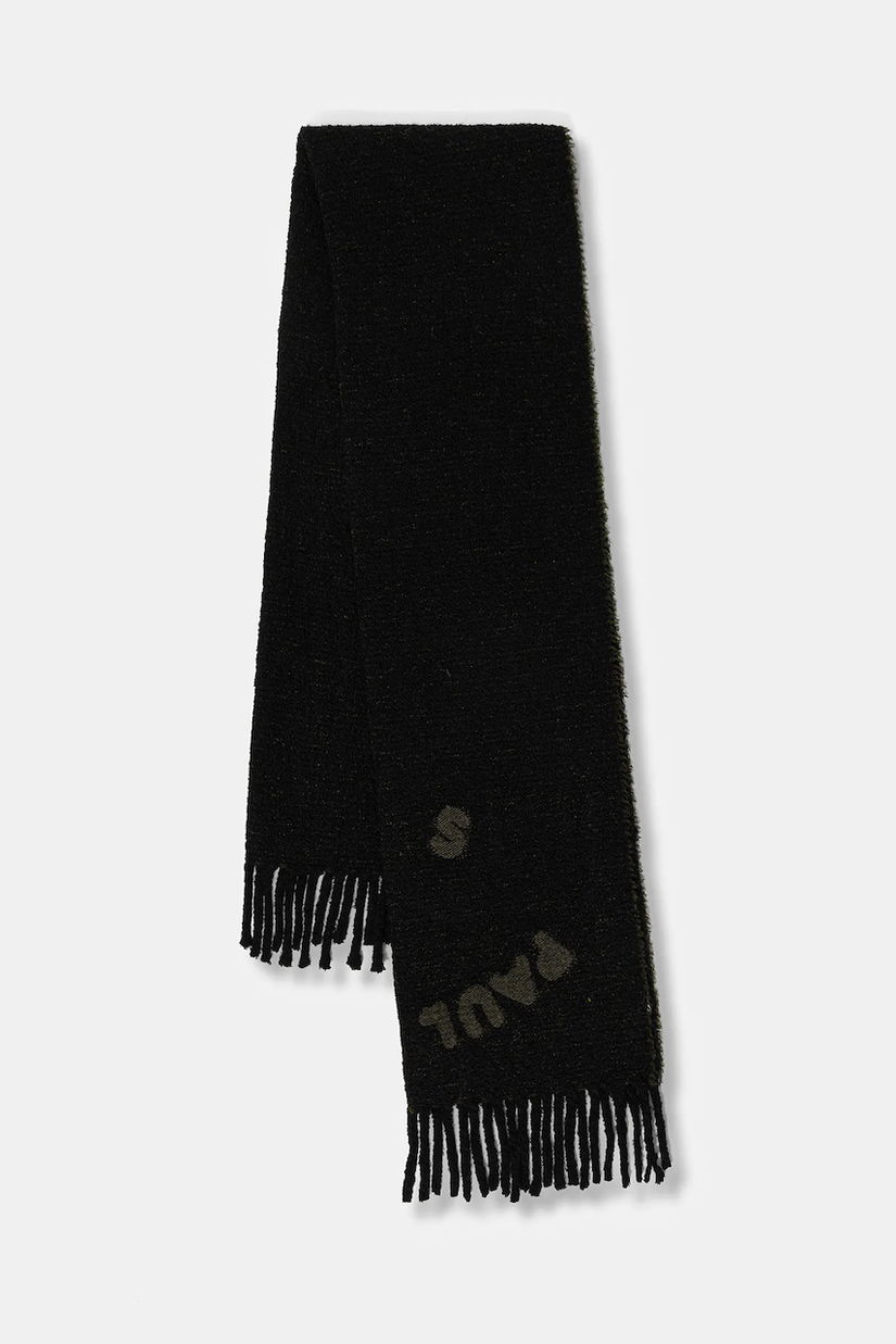 Paul Smith eșarfă cu lână culoarea negru, cu imprimeu, M1A-150T-T721