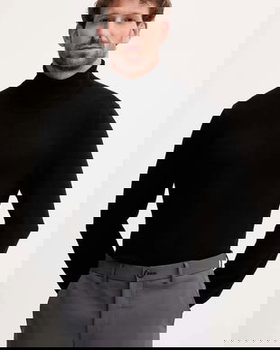 Lindbergh pulover culoarea negru, light, cu guler, 30-80094