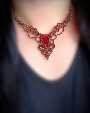 Colier elegant Swarovski micromacrame