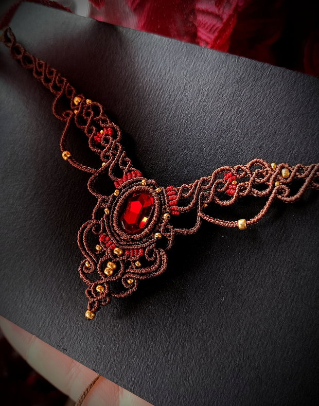 Colier elegant Swarovski micromacrame