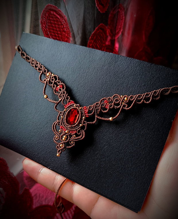 Colier elegant Swarovski micromacrame