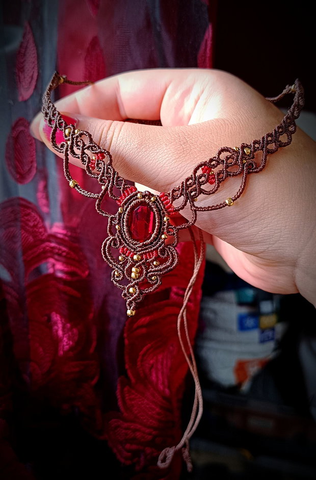 Colier elegant Swarovski micromacrame