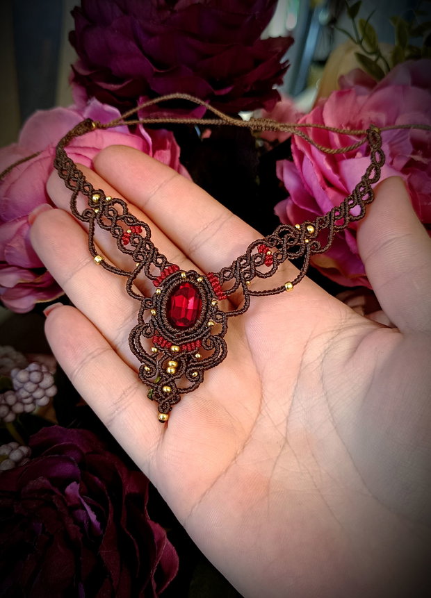 Colier elegant Swarovski micromacrame