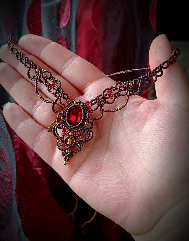 Colier elegant Swarovski micromacrame
