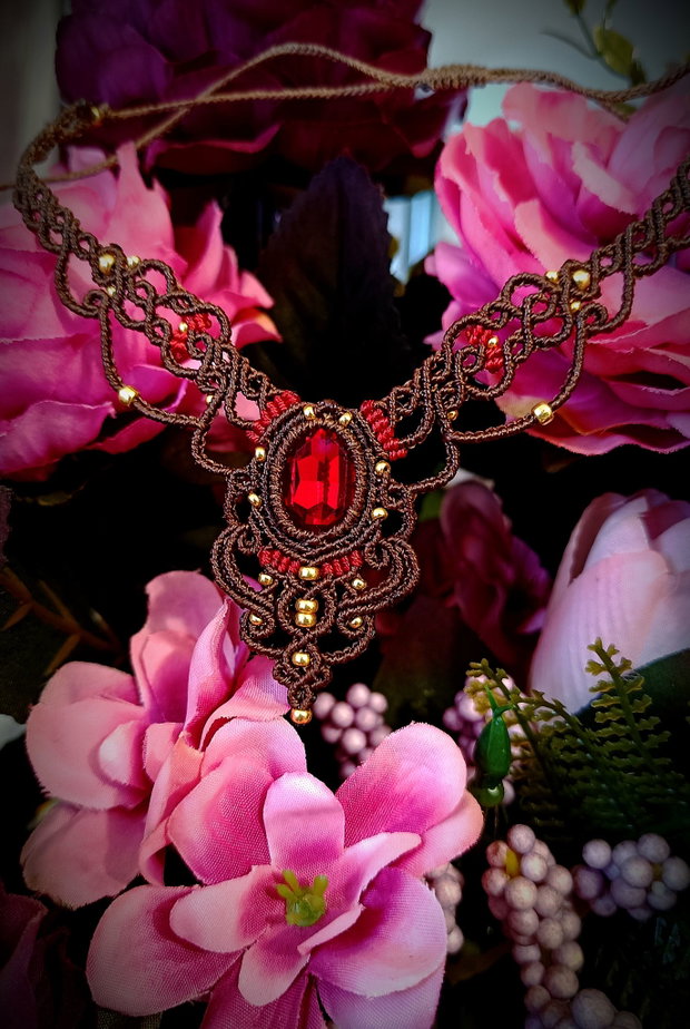 Colier elegant Swarovski micromacrame
