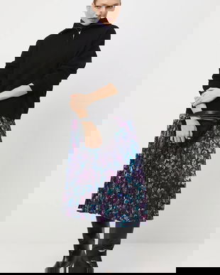 Medicine fusta culoarea negru, maxi, evazati