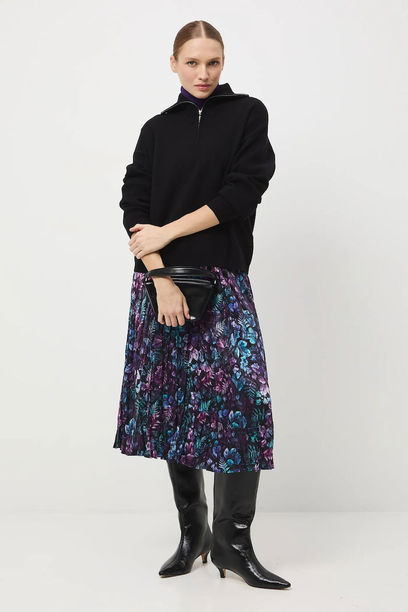 Medicine fusta culoarea negru, maxi, evazati