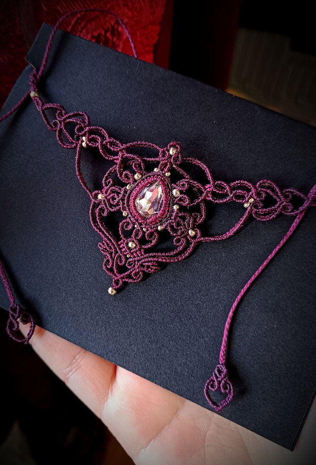 Colier elegant Swarovski micromacrame
