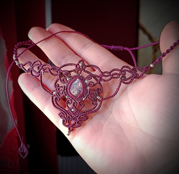 Colier elegant Swarovski micromacrame