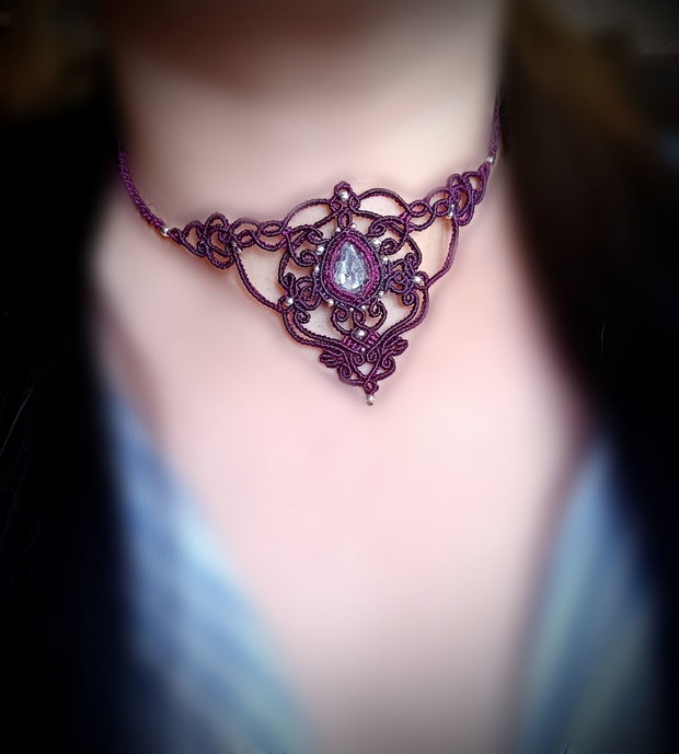 Colier elegant Swarovski micromacrame