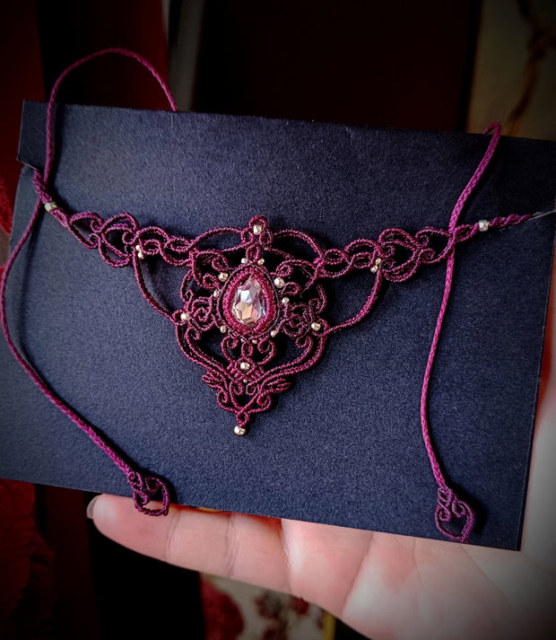 Colier elegant Swarovski micromacrame