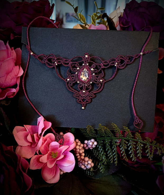 Colier elegant Swarovski micromacrame