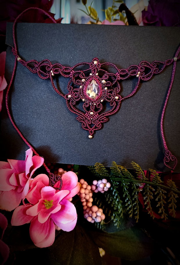 Colier elegant Swarovski micromacrame