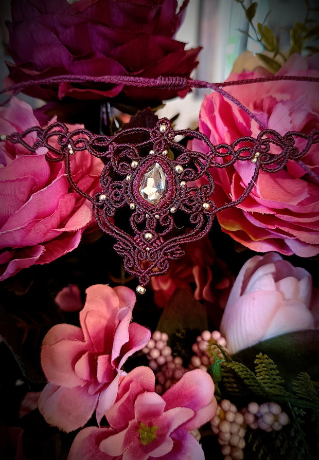 Colier elegant Swarovski micromacrame