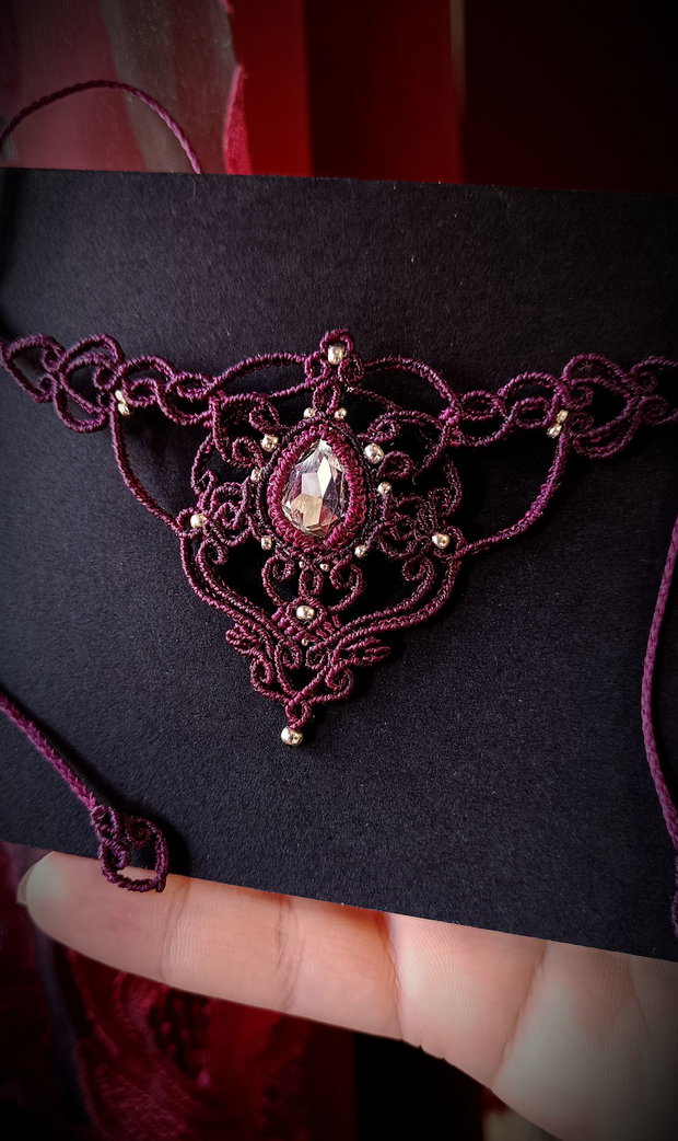 Colier elegant Swarovski micromacrame