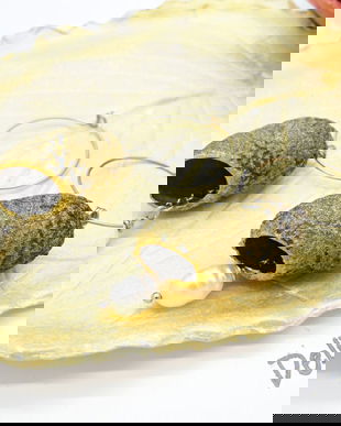 Cercei handmade din coconi de mătase cu perlă naturală (cod1310)