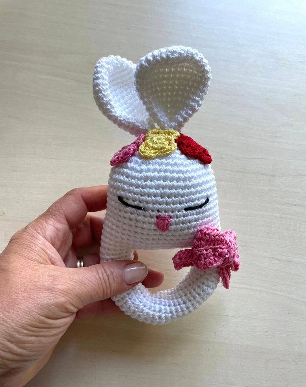 Amigurumi, iepuras pentru bebelusi, jucarie crosetata