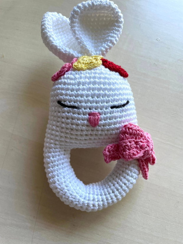 Amigurumi, iepuras pentru bebelusi, jucarie crosetata