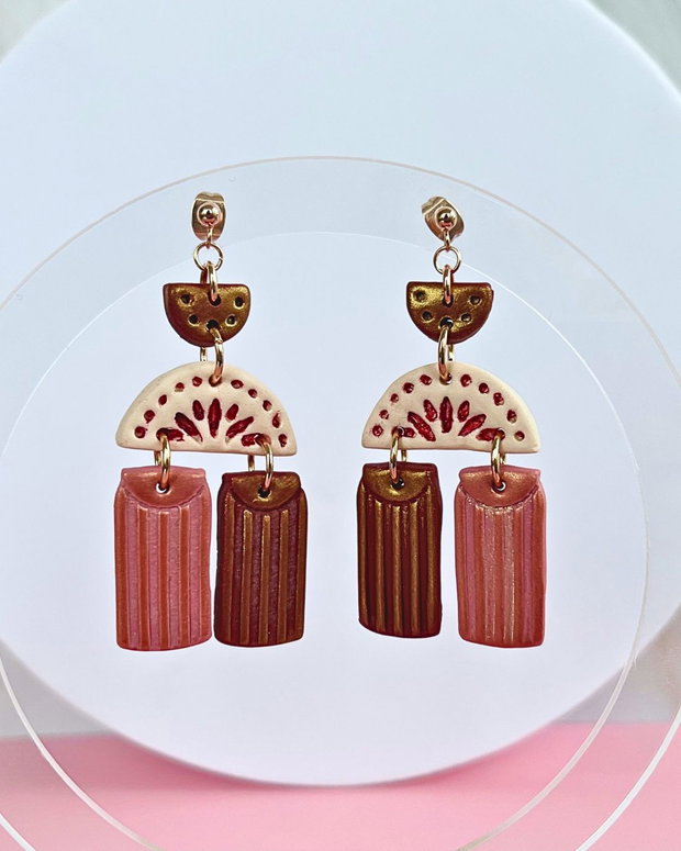 Cercei din lut polimeric METALLIC CHARM #C0315