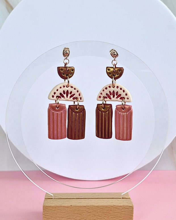 Cercei din lut polimeric METALLIC CHARM #C0315