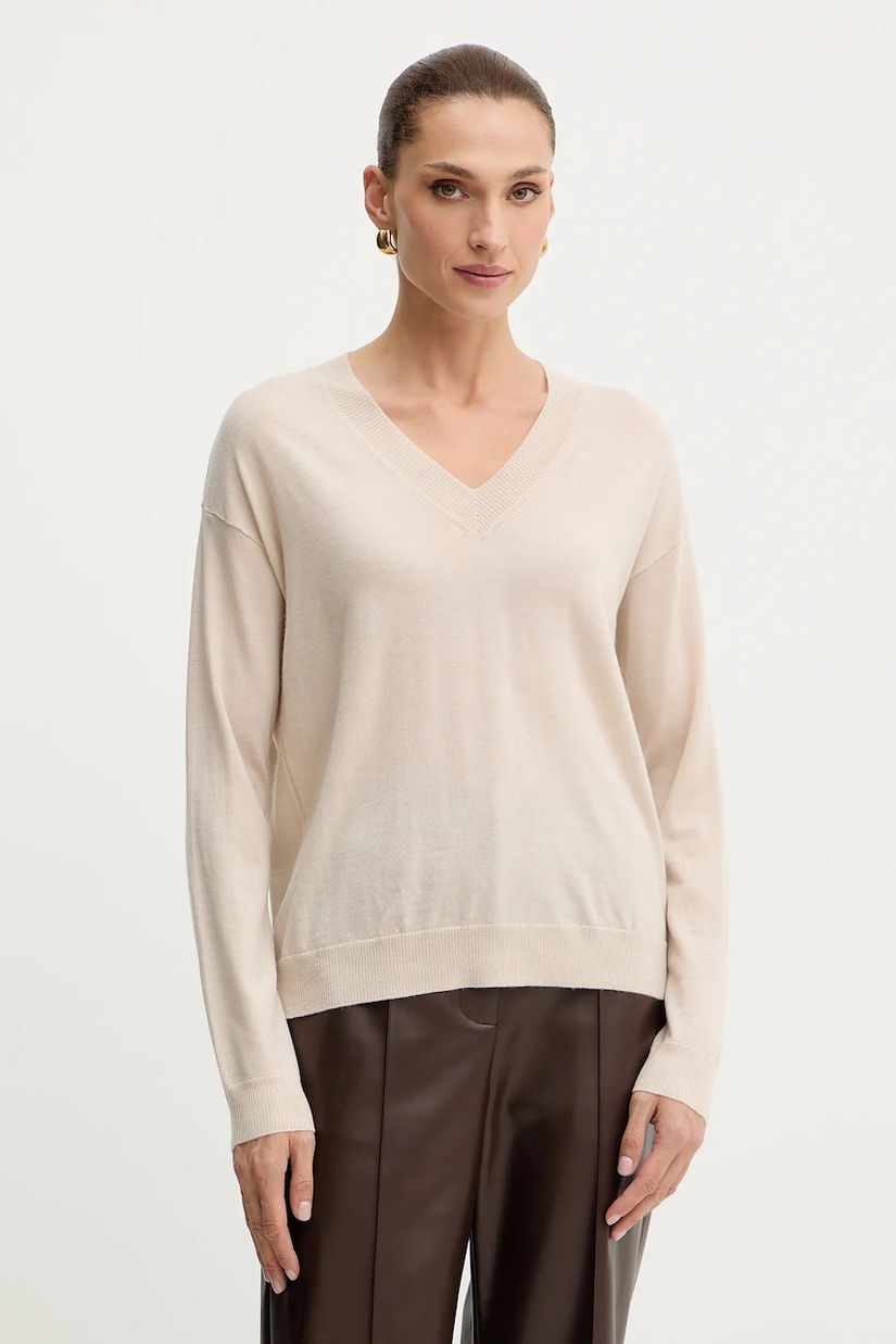 Weekend Max Mara pulover de lână FIOCCHI culoarea bej, light, 2525366042600