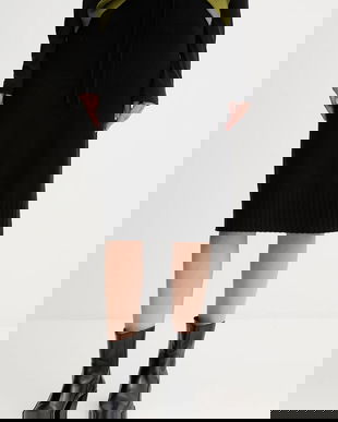 United Colors of Benetton fustă cu lână culoarea negru, midi, drept, 112HD001V