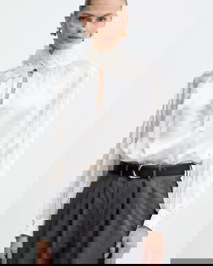 Luisa Spagnoli bluză de mătase culoarea bej, cu imprimeu, 542316