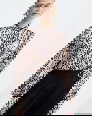 Fracomina cămașă culoarea maro, cu guler stand-up, regular, FJ25WT1003W41201