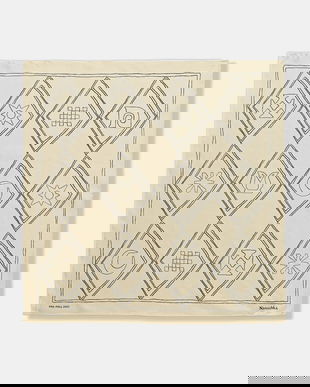 Nanushka eșarfă de mătase culoarea bej, cu imprimeu, NU25PFSC00305