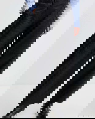 MAX&Co. pantaloni de piele culoarea negru, lat, high waist, 2526436013200