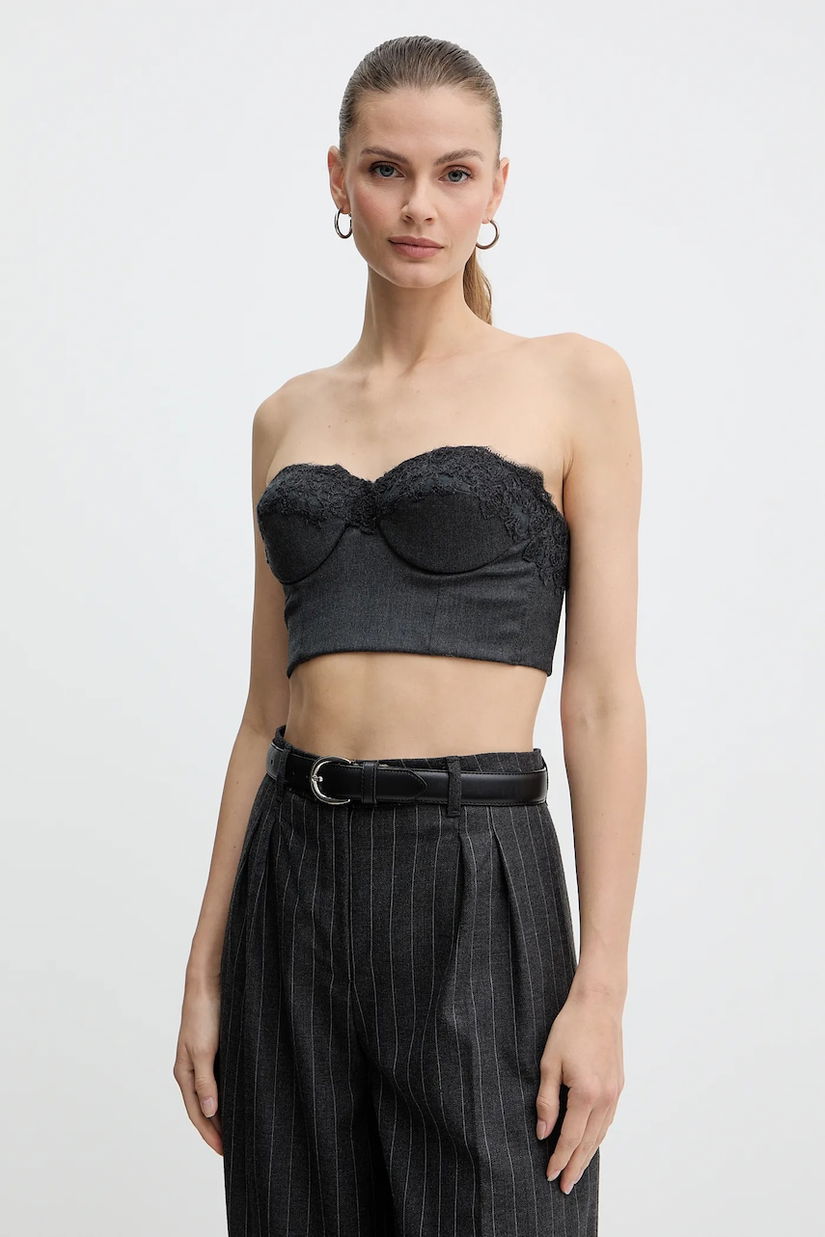 Ermanno Scervino top cu lână culoarea negru, melanj, D474Y313CJWR