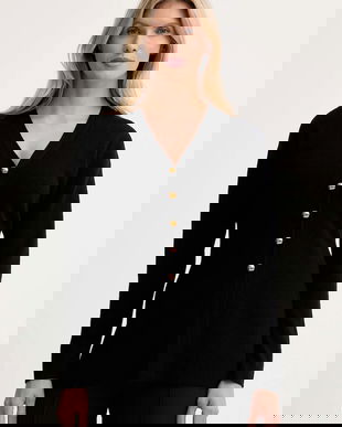 ISABELLE BLANCHE cardigan din amestec de lână culoarea negru, light, IS25FW-M154-F008