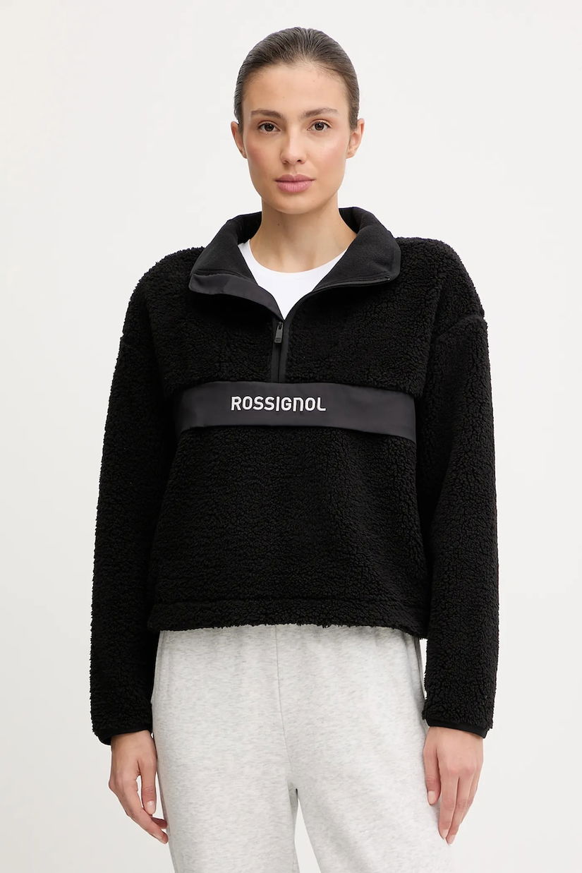 Rossignol hanorac fleece ALLTRACK culoarea negru, uni, RLOWL03