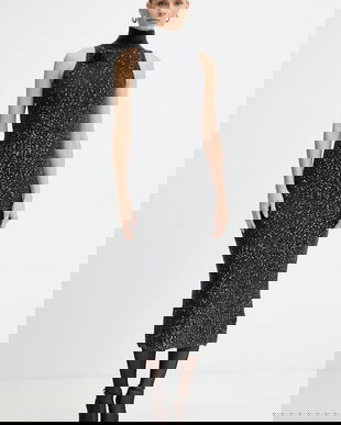 Marella rochie cu lână culoarea gri, maxi, mulată, 2523326072200