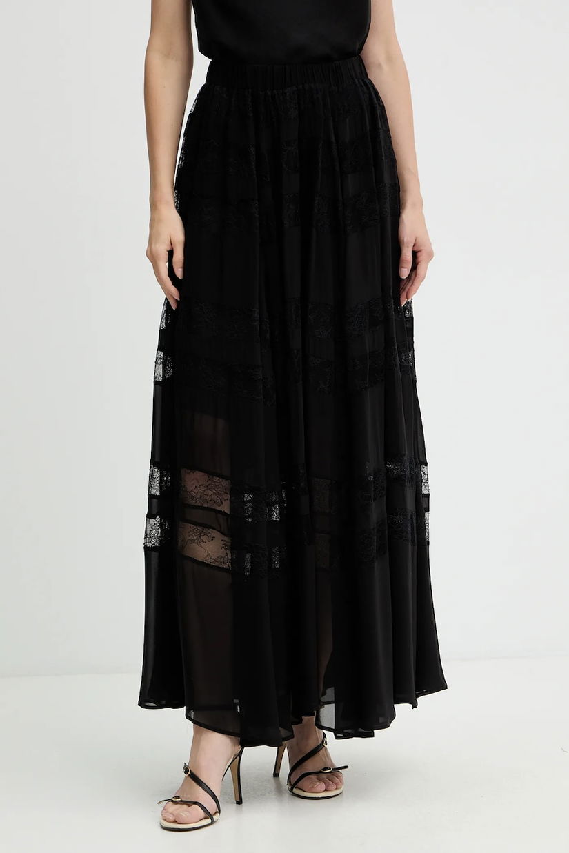 Marella fustă culoarea negru, maxi, evazați, 2523106082200