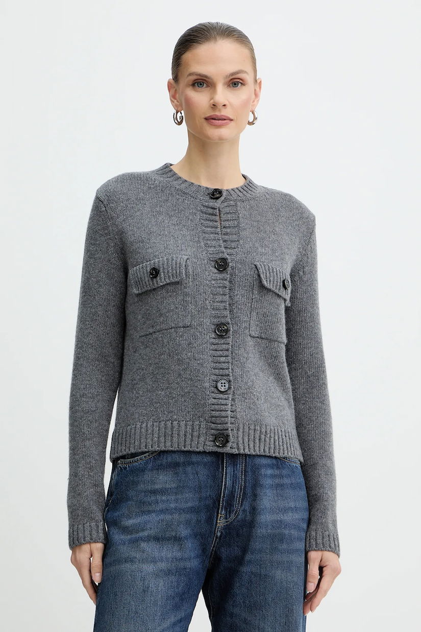 Weekend Max Mara cardigan din lână OLBIA culoarea gri, 2525346032600