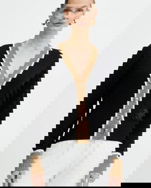 Luisa Spagnoli cardigan din lână culoarea negru, light, 100239