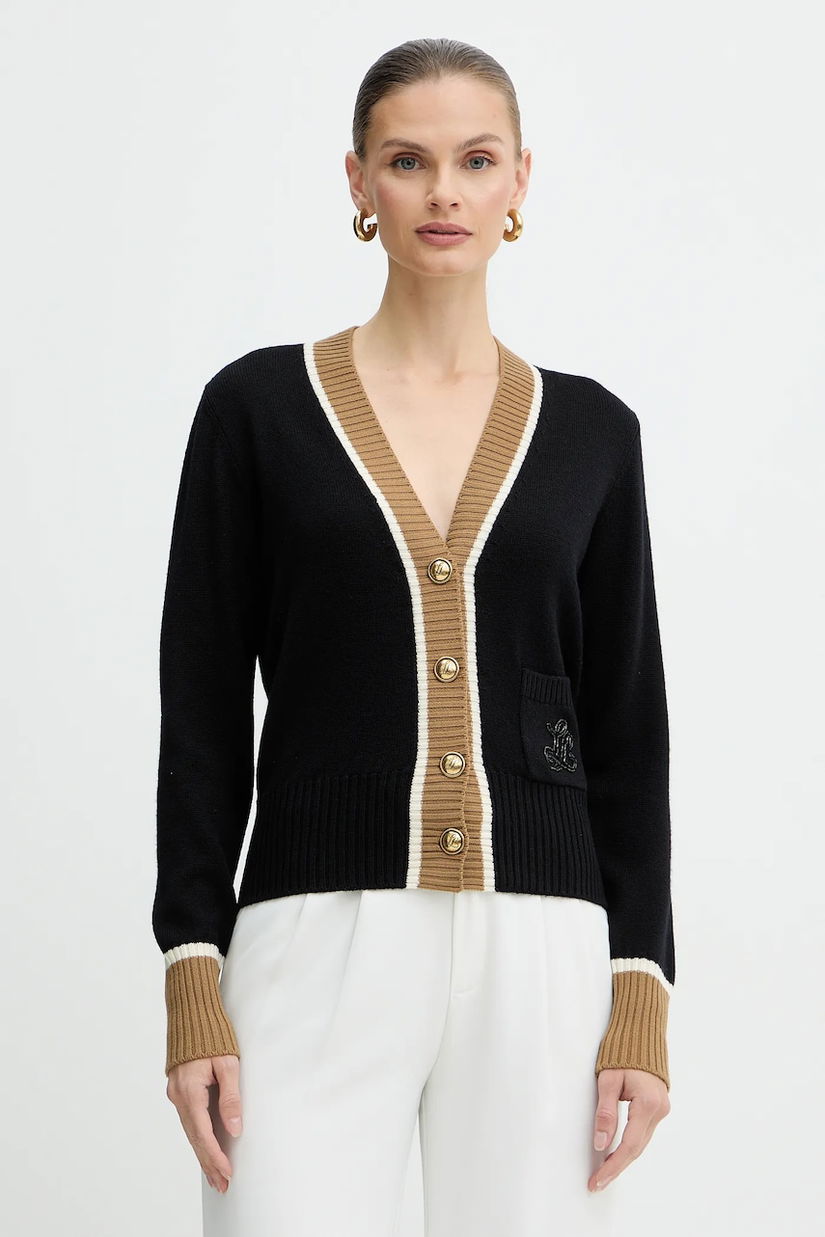 Luisa Spagnoli cardigan din lână culoarea negru, light, 100239