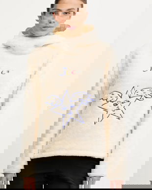 Rossignol hanorac fleece JCC culoarea bej, cu glugă, cu imprimeu, RLOWS01