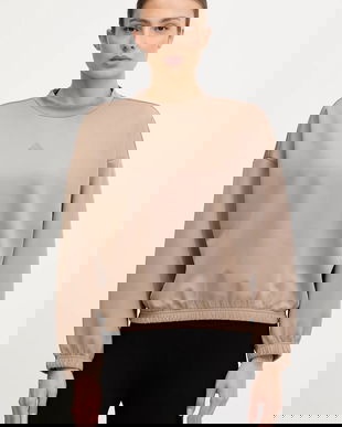 adidas Performance hanorac yoga Motion culoarea bej, uni, JM4490