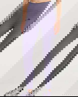 adidas Performance leggins de antrenament Opt 3S culoarea violet, cu imprimeu, JX7322
