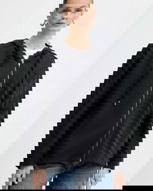 MM bluză ONORE culoarea negru, cu glugă, uni, 2526926018600