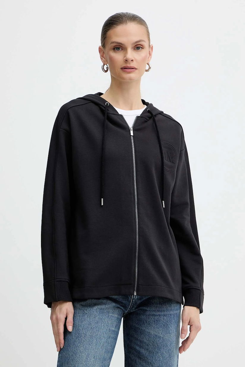 MM bluză ONORE culoarea negru, cu glugă, uni, 2526926018600