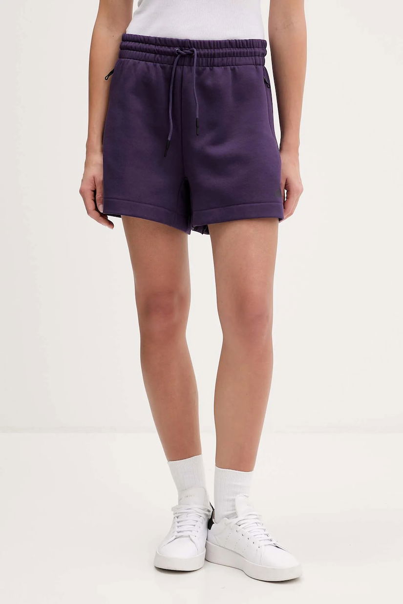 adidas pantaloni scurți adidas x Z.N.E culoarea violet, cu imprimeu, high waist, JW7762