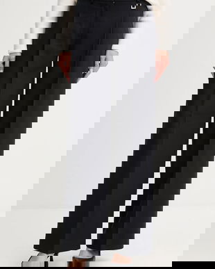 Joop! pantaloni culoarea bleumarin, lat, high waist, 30048839