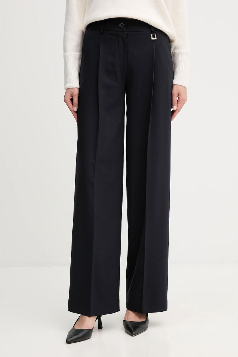 Joop! pantaloni culoarea bleumarin, lat, high waist, 30048839
